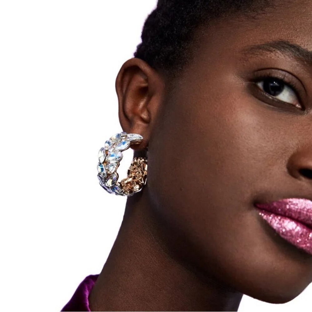 Crystal Hoop Earrings - Picture 1 of 14